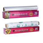 SHRIRAYS Combo Pack of Butter Paper & Foil Paper 25 Meter | Food Wrapping Paper | Roti Wrap | Parchment Paper | Non Stick for Baking & Cooking