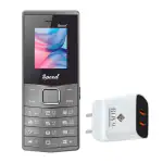 Royal Mobisol Speed Keypad Phone and CH-007 Combo | 1050mAh Large Battery | Dual 4G SIM | Built-in Mobile Stand | Fast Charging | Dual USB Port | 4.1Amp Charger | Compatible for all Android and iOS Devices | (Speed Grey + CH-007)