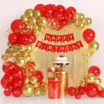 DECORATIONkart Celebration Decorz Combo Pack of 67 Pcs Red Gold Balloon Birthday Decoration Kit | Perfect for Birthday Party Decoration for Women, Girls and Wife