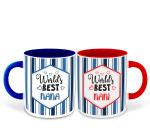 Whats Your Kick Set of 2 Worlds Best Nana and Worlds Best Nani Design Red and Blue Ceramic Coffee Mug 325ml