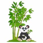 CVANU Cute Baby Panda Sitting Under Bamboo Vinyl Wall Sticker for Wall Decoration