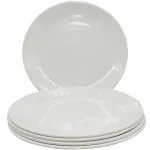 Ariya Home Melamine Round 10.5 Inch White Color Dinner Plate / Party Plate / Lunch Plate / Plate Set of 6 (full plates) Catering Plate, Restaurant Plate, Heavy Premium Quality Plate, (COLOUR AS AVAILABLE IN STOCK)