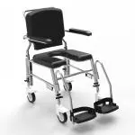 ARCATRON Prime SAS100 Assistant Propelled Shower Commode Wheelchair with Height Adjustability and Swivel Armrest (Black)