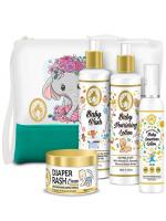 Mom & World Groom And Bloom Baby Grooming Combo | Diaper Rash Cream 50g + Baby Wash 200ml + Baby Nourishing Lotion 200ml + Baby Sunscreen Lotion 120ml