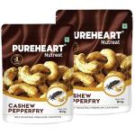 Pureheart Nutreat Pepperfry Cashews Inspired by Iconic Malabar Dish, Premium Salted Black Pepper Cashew Nuts/Kaju Dry Fruit, Roasted Cashews with Aroma & Freshly Ground Pepper (80 gm, Pack of 2)