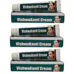 VISHWACHAITANYA AYURVEDIYA RASA-SHALA Vishwakanti Cream 20 GM FOR Hyperpigmentation, Vyang, Acne Vulgaris, Tarunyapitika (Pack of 3)
