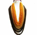 JAYA VISION ENTERPRISES Multiline Brown shade Glass seed beads long Necklace