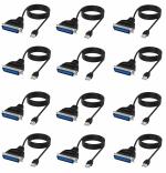 AdzMozi Shivay New CableUSB to Parallel IEEE 1284 Printer Cable Adapte - Pack of 12