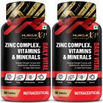 MuscleXP Zinc Complex Vitamins & Minerals Daily Vital, 100% RDA, MultiVitamins, Multiminerals & Grape Seed Extract, 60 Tablets (Pack of 2)