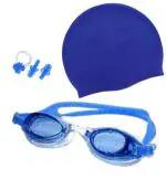 UROCK Swimming Kit Swim Goggles&Swim Caps Combo Set,Nose Clip,Ear Plug&Case-Silicone Non-Slip Material