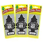 Little Trees Hanging Car Air Freshener - Black Ice (Pack of 3)