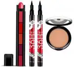 Hot Beauty 5 in 1 Lipstick + 2 Eyeliner & POWDER FOUDATION, SHADE L2 Foundation (4 Items in the set)