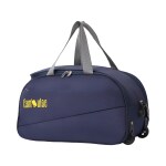 CAMBULAC 55 Litres Polyester 2 Wheel Strolley Duffle Luggage Bag (Navy Blue)