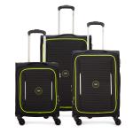 SKYBAGS UNISEX CHRYSAL 8W EXP STR 53+66+77 BLACK Polyester Set of 3 (Small, Medium & Large)