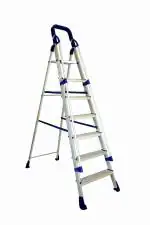 Parasnath Railing Maple 7Step Light Weight Aluminium Step Ladder 7.1 Ft Heavy Duty Folding Ladder Made in India