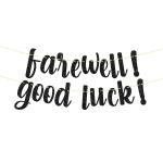 Festiko Black Glitter Farewell Good Luck Banner