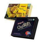 Bhagats Heera Sweets Mysore Pak and Son Roll with Almonds and Pistachio Garnished Almond and Chocolate Flavour Preservative Free 200 and 250 g