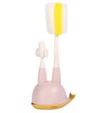 Adore Basics 2 in 1 Spongy Dolphin Bottle Cleaning Brush Kit with Stand (Pink)