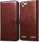 Mintak Lenovo Vibe K5 Plus Brown Thermoplastic Polyurethane Mobile Flip Cover