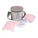 TOPWARE Glass dish with plastic lid of 400ML 2 Containers Lunch Box (400 ml)