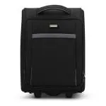HARISSONS Sleek Cabin Luggage Bag 38 litres Polyester Navy Overnighter Trolley Suitcase for Men and Women Travel Strolley Bags with 2 Wheels Quick Access Front Pocket with Large Compartment Black