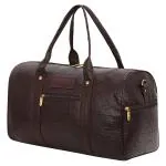 Hard Craft Textured PU Leather Stylish Travel Duffle Medium Cabin Size Duffel Bag for Men & Women