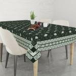 Astitva Premium 100% Cotton Dining Table Cover 8 to 10 Seater, Leaf Printed Cotton Table Cloth/Table Protector for Center Table with Abstract Geometrical pattern Border, 60