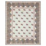 S J ART & CRAFT Double Bed Hand Design Screen Print Quilt in various Rajasthani Traditional Designed Quilt/Rajai (Hawa mahal Elephent Machine Stich)