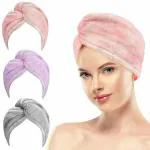 Snaffle Hair Towel Wrap Absorbent Towel Hair-Drying Bathrobe Magic Hair Warp Towel Super Quick-Drying Microfiber 500 GSM Bath Towel Hair Dry Cap Salon Towel (Assorted)