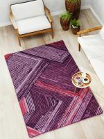 BIANCA matuzi plum Soft-Fluffy Area-Rug Carpet-1pc 4 X 6 Ft geometric(182 cm x 121 cm)