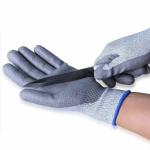 AM SAFE-X Rubber Coated Finish Cut-Proof Cut Resistance Level 5 Protection Safety Hand Gloves (Grey) 1 Pair