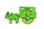 HAST SHILP Multicolor Wooden Handmade Bullock Cart