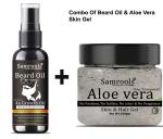 SAMROOLS Combo Of Beard Oil For Men (50ml) & Aloe Vera Gel For Men & Women (100gm)