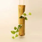 Skygold Bamboo Hanging Planter for Your Home Decoration. Natural, Eco-Friendly. Natural Bamboo Brown