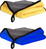 VORDVIGO Multipurpose Double sided Microfiber Car Cleaning Cloth Towel - Extra Soft Microfiber Cloth for Car, Bike, laptop, mobile and steel Cleaning Edging for Scratch -Pack of 2