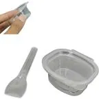 Aumni Crafts Small Plastic Containers With Spoon (Set of 50, Capacity 50 ML) 6x5x2.5 CM For Ketchup Sauce Disposable Multipurpose Food Sampling Storage