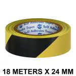 VCR Black & Yellow Floor Marking Tape - 18 Meters in Length 24mm / 01