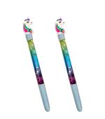 KIN Plastic Multicolor Unicorn Water Glitter Gel Pen Beautiful Designer Magic Wand For Kids (Pack Of 2)
