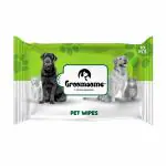 Groomsome Pet Wet Wipes For Dogs & Cats (20 * 15 Cms)- Lime Scented (50 Pcs)