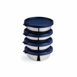 Oliveware Magic Containers | Set of 4 | Stainless Steel (Blue - Set of 4-250ml)