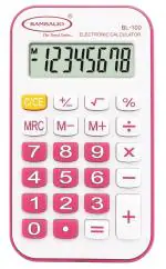 Bambalio 8 Digits Portable Pocket Calculator | Model - BL-100 | 3 Years Warranty | Colour - Pink | Pack of 2