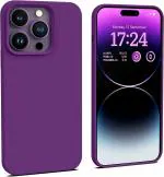 COPPAIRE Compatible with lPhone 15 Case, Slim Liquid Silicone 3 Layers Full Covered Soft Gel Rubber Phone Case Protective Cover with Microfiber Lining - Purple