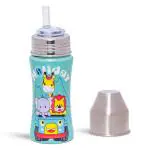 Adore GAMMA Premium Printed Stainless Steel Straw Sipper with Gravity Ball- Hoiday Safari 250ml