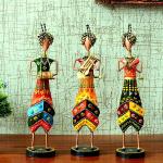 P And D Enterprises Iron Multicolour Lady Standing Musician Set Of 3 Handmade Decorative Show Pieces for Home Decor & Showcase Items for Home Decoration & Table Decor (3x3x15) Inch