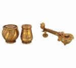 Idol Collections Bronze Brass Sitar And Tabla Dugi Set For Home Decor, 17 X 6 Cm