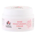 FLORAL COSMETICS Moisturizing Rose Cream for Men and Women - Rose Extracts for Nourished & Rejuvenated Skin | All- Season Use | Non- Sticky | Daily Use, 50gms