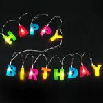 Glowserie Happy Birthday LED String Lights, Multicolor Light Up Letter Birthday Party Hanging Decorations (1.2