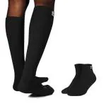 KUE Graduated Compression Socks For Women & Men|Daily Use, Running & Sports, Improved Blood Circulation & Pain Relief, Premium Fabric|Ankle & Knee Length|Pack of 2|Black - L/XL