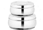 UPEN Stainless Steel Belly Dabbi Set, Food Storage Containers, Kitchen Organizer Box - 2 Pcs Set (Size - 10