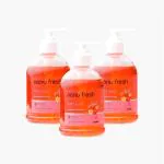 Nano Fresh Strawberry & Vanila Cleansing hand wash Pack of 3 * 300ml | Blended with Shea Butter and Glycerine | Kills 99.9% Harmful Germs | Antibacterial Formula | 3X Hydrating and Moisturizing